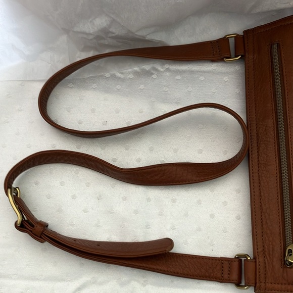 Fossil 75082 Envelope Camel Boho Leather Travel Crossbody Messenger Bag - Picture 8 of 12